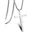 Collier en acier inoxydable avec pendentif en forme de croix pour femme argent