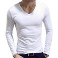 YIZYIF Homme T-shirt Manches Longues Col V Slim Fit Maillot de Corps Undershirt M-3XL-0