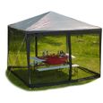 Relaxdays Moskitonetz für 3 x 3 m Pavillon, 2 Seitenteile, mit Reißverschluss, Klettband, 12 m XL Mückennetz, schwarz --0