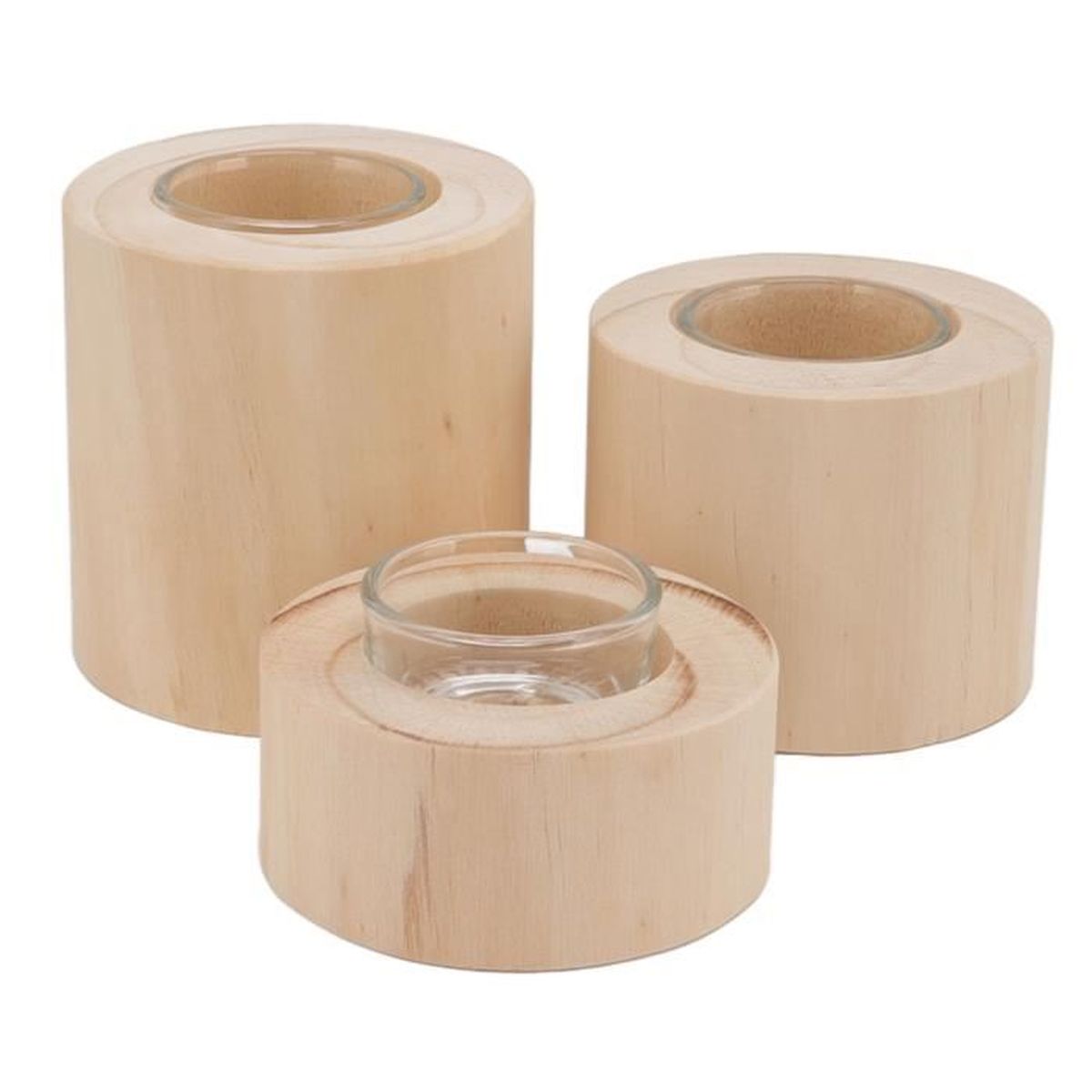 FUNSUEI Lot De 18 Bougeoirs En Bois Rustique, Pour Décoration