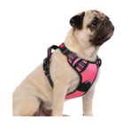 BRAND rabbitgoo Harnais Chien Anti Traction avec 3 boucles pour Chien Facile à Mettre Harnais Réfléchissant Réglable pour Chien Rose S