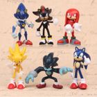 BRAND Figurine Sonic the Hedgehog Collection - 6 pcs - Jouet PVC - Taille 5-7 cm - Bleu - Mixte