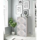 Meuble à chaussures à trois rabats - DMORA - Blanc - 18 Paires - Contemporain - Design