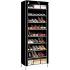 LESHP Meuble à Chaussures Armoire étagères rangement étanche 10 étages en alliage grande capacité 27 Paires 162 x 61 x 31cm Noir