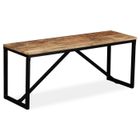 Banc d'entrée vintage en bois de manguier massif - OVONNI - 110 x 35 x 45 cm - Pieds en acier
