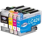 TRAHOO Lc424 Lc 424 Cartouches D'Encre Compatibles Avec Brother Lc424 Lc-424 Pour Brother Dcp-J1200W Dcp-J1200We, Noir Cyan Magenta