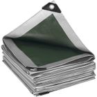WOLTU Bâche de Protection, PE Bâche Piscine 4x8m,280g/m²,Couverture étanche bâche imperméable et indéchirable, Gris/Vert