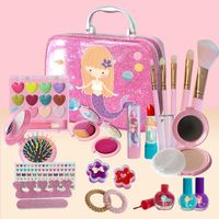 Girls Makeup Blush Set, 27pcs Jouet de Maquillage Lavable et Non Toxique avec Sac cosmétique Maquillage Enfant Fille Jouet Fille