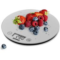 Duronic KS1055 Balance de cuisine numérique avec surface en verre de 18 cm de diamètre- 5kg