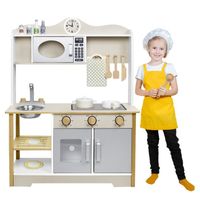 LILIIN cuisine pour enfants cuisine en bois avec accessoires de cuisine, set de cuisine en bois, pour enfant cadeau,type A
