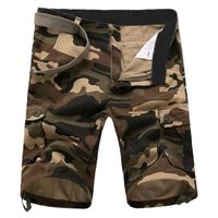 FUNMOON - Bermuda Homme Camouflage Coton Cargo Shorts Homme