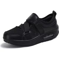 Chaussures orthopédiques pour Femmes diabétiques - Coussin d'air antidérapant - Marche à Enfiler - Noir