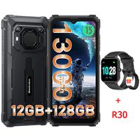 Blackview BV6200 Pro Téléphone Portable Incassable Android 13 6,56" 13000mAh 12Go+128Go Noir avec Smartwatch Blackview R30(Noir)