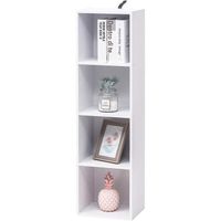 Bibliothèque armoire WOLTU - Meuble de rangement avec 4 compartiments - Blanc
