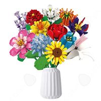 Bouquet De Fleurs Artificielles En Blocs De Construction - Kit DIY 547 Pièces Pour Adultes Et Enfants - 13