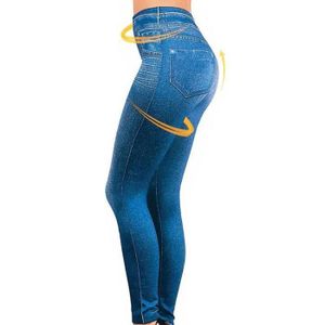 LEGGING Gtpdplparallèle S-XXL Sexy Leggings Femmes Doublé Printemps Automne Imprimer Jeans Sportwear Slim Jeggings Deux - Bleu[D85079]