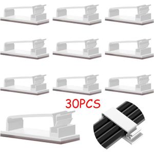 60 Pcs Clips de Câble de Lumières Mini Clips de Câble Auto-Adhésifs  Crochets de Lumière Clips d'Organisateur de Câble de Fil Support de Gestion  de Fil Adhésif Extérieur(Blanc, Small) : : Bricolage