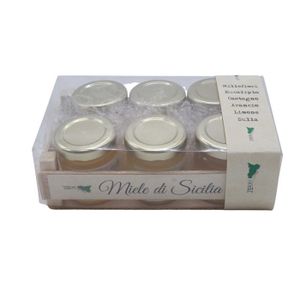 MIEL SIROP D'AGAVE Pack de 6 miels siciliens non pasteurisés 50g aux 