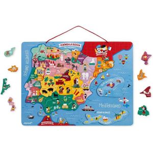 PUZZLE Carte d'Espagne Magnétique Puzzle Enfant en Bois - 60 Pièces Aimantées - Découvrir et Mémoriser Jeu Éducatif Géographie -.[Q1057]