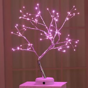 Hx006 lampe d'arbre a conduit la lumière chaude cerisiers en fleurs lampe d' arbre de cuivre petite lampe de bureau festival lampe arbre de décoration