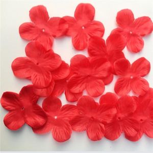 FLEUR ARTIFICIELLE Objets décoratifs,cerisier fleur Rose fleurs pétales de mariage faux artificielle soie fleurs décoration de la maison - red -100Pcs