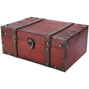 Coffre à trésor en bois rétro à la main avec verrouillage et clés de grande capacité Coin de la monnaie Coin de stockage Trésor cadeau for enfants for adultes créatif décor de bureau en bois massif