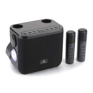 Enceinte Karaoke Bluetooth 400W Avec 2 Micros Sans Fil, Lumière LED, Radio FM Et Batterie Longue Durée – Parfaite Pour Soirées En Intérieur Ou Extérieur