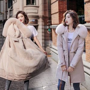 DOUDOUNE DOUDOUNE Femme Mode Ample Garder au chaud Grand collier de fourrure Coton - Blanc CL