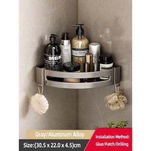 PORTE ACCESSOIRE Support de douche,Gray 1Triangle--étagère salle de bain maquillage organiseurs de rangement alliage'aluminium étagère de douche acce