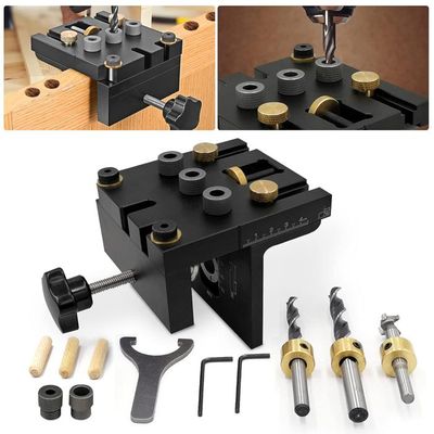 Lot de 15 pièces Gabarit de percage tourillon, Guide de perçage