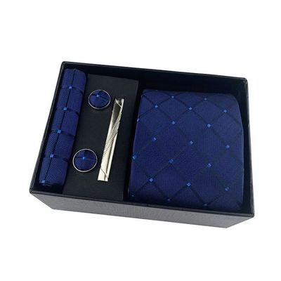 Ensemble Cravate Vesuvio Napoli Homme – Noir Et Bleu à Carreaux, Mariage