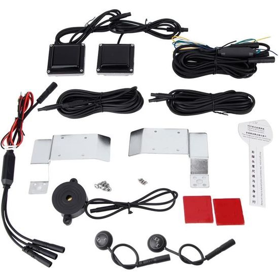 KIMISS Kit Détecteur D'Angle Mort Universel 12V - 2 Capteurs + Alarme LED/Buzzer - Pour Voiture, Camping-Car