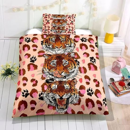 Parure de lit Bunny Mignon Housse de Couette Enfant Microfibre avec 2 Taies d'oreiller 200x200cm