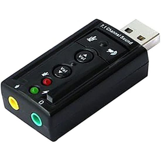 Carte Son USB Externe 7.1CH - Adaptateur Audio 3.5mm, Plug And Play, Pour PC Windows Mac Linux