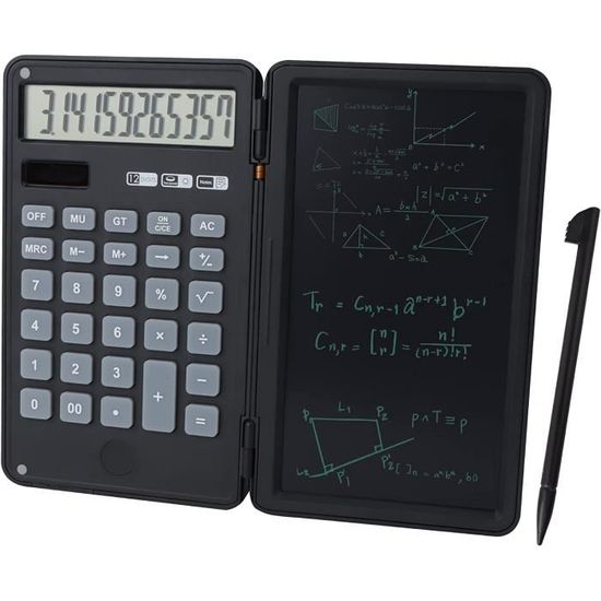 Calculatrice Scientifique Avec Tablette D'écriture - 10 Chiffres, Pliable, Double Alimentation Solaire/pile, Pour école Ou Bureau