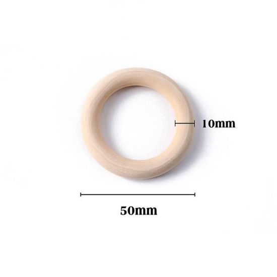 Lot De 200 Rondelles En Bois Naturel 10-50mm - Supports DIY Pour Déco, Peinture, Bricolage
