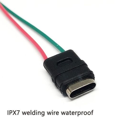 Connecteur USB type-c femelle 2 broches avec câble à souder