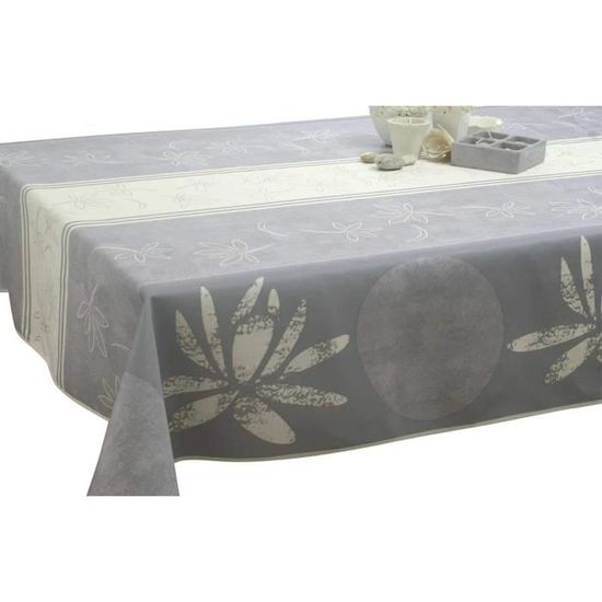 Tovaglia Rettangolare Le Linge De Jules Shining, Grigio Scuro, 150x350 Cm, 100% Poliestere, Lucida, Lavabile 30°