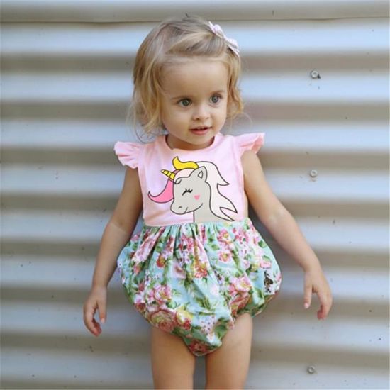 3×Body Bébé Fille Garçon 0 à 24 Mois Manche Courte Coton Impression de  Dinosaure de Dessin Animé Infantile vêtements
