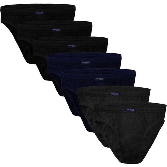 BRUBAKER Slip Homme Lot de 7 Coton 100 3x Noir / 2x Anthracite