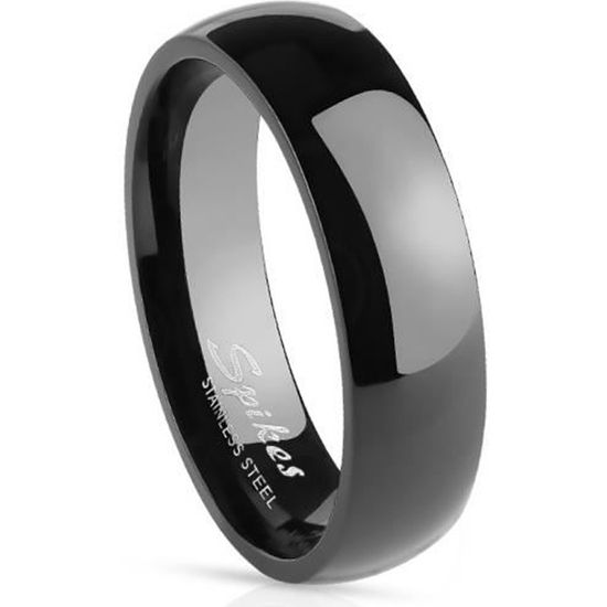 Bijou Mariage Promesse Bague Homme Acier Inoxydable Flongo Noir