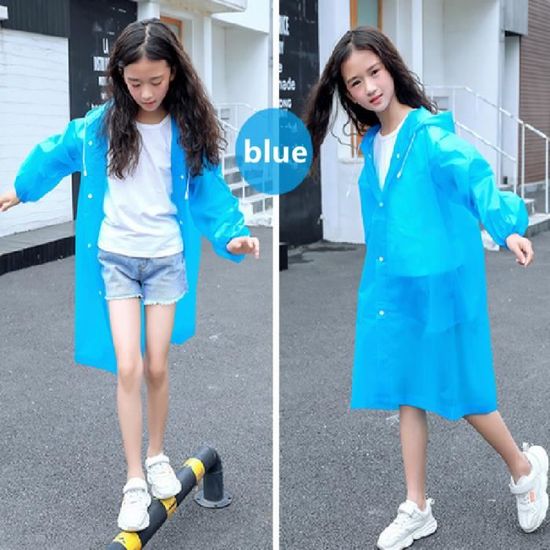 Poncho De Pluie Imperméable Pour Filles 4-14 Ans - Léger Et Flexible Pour Activités Extérieures Printemps/été