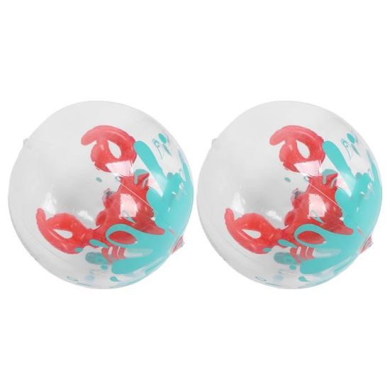 Lot De 2 Ballons De Plage Géants – 61 Cm De Diamètre – En PVC Blanc – Gonflables – Pour Piscine, Plage, Jardin – Loisirs D'été