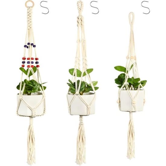 Plantes Suspendue Macramé Support Pots En Corde Coton,Boho Décoration
