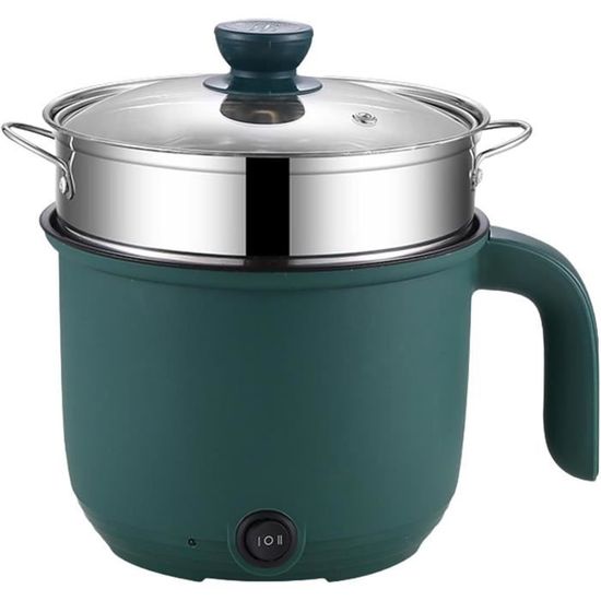 Marmite électrique Portable 800 Ml Avec Cuiseur Vapeur - Multifonction Pour Nouilles, Soupe, Porridge, Riz - Antiadhésif, Minuterie 12h, Maintien Au Chaud 9h - 10