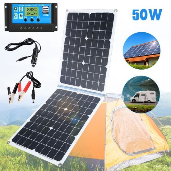 Kit Panneau Solaire Portable 10W 12V – Avec Contrôleur Et 2 Ports USB