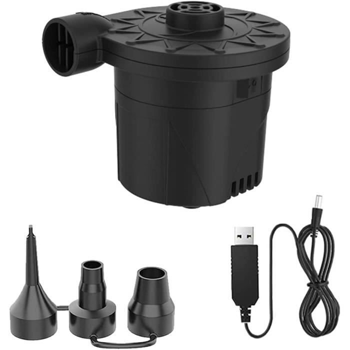 Pompe à Air Électrique Portable 5200mAh - Gonfleur Rapide Avec 3 Buses Pour Matelas, Bateau Gonflable, Pataugeoire Et Anneaux