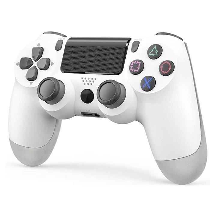 Manette de jeu sans fil pour PS4 / Pro / Slim Control Joystick pour Playstation 4 (blanc))