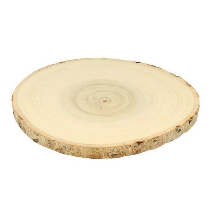 Disque tranché en bois (peuplier) 20-23cm - Artémio Beige