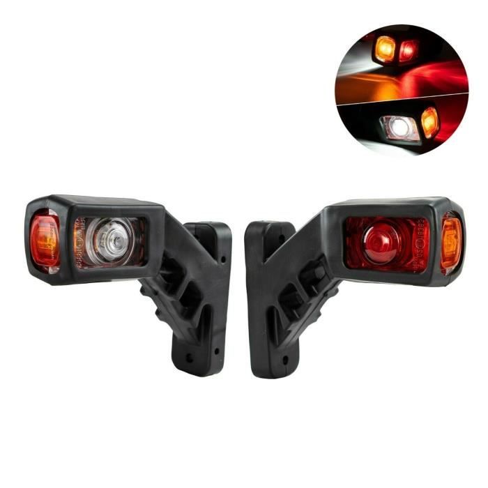 2 x 12V LED AMBRE ROUGE BLANC FEUX DE GABARIT CAMION REMORQUE CHASSIS